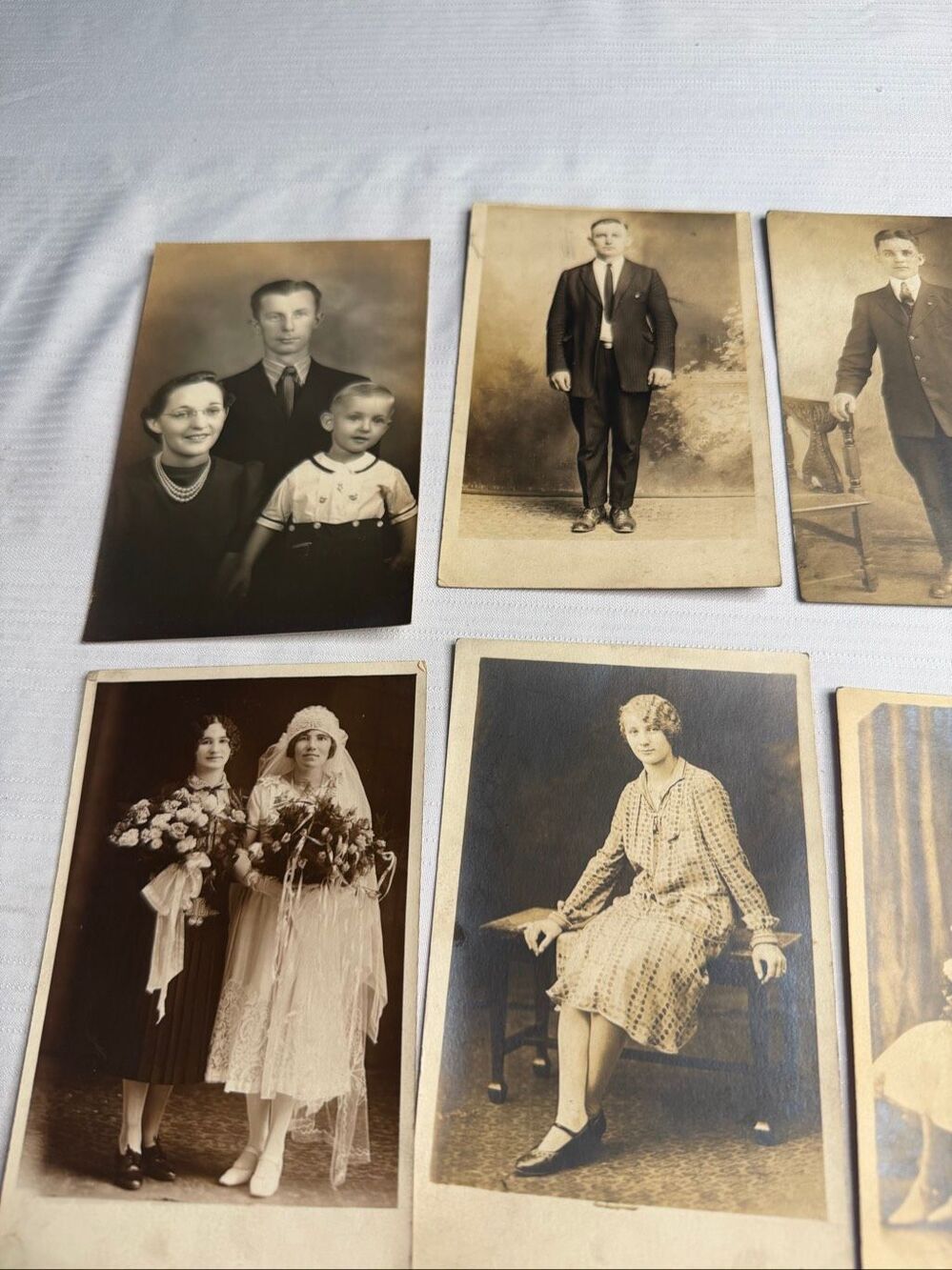 Lot 9 Vintage Pre-1940 Studio Portrait Photographs Wedding RPPC Antique Photos - Picture 2 of 7